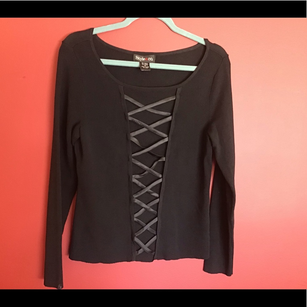 Style & Co | Black Long Sleeve Sweater